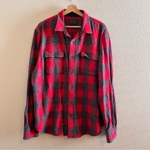 Lucky Brand Saturday Stretch Classic Fit Checkered Flannel Size XL